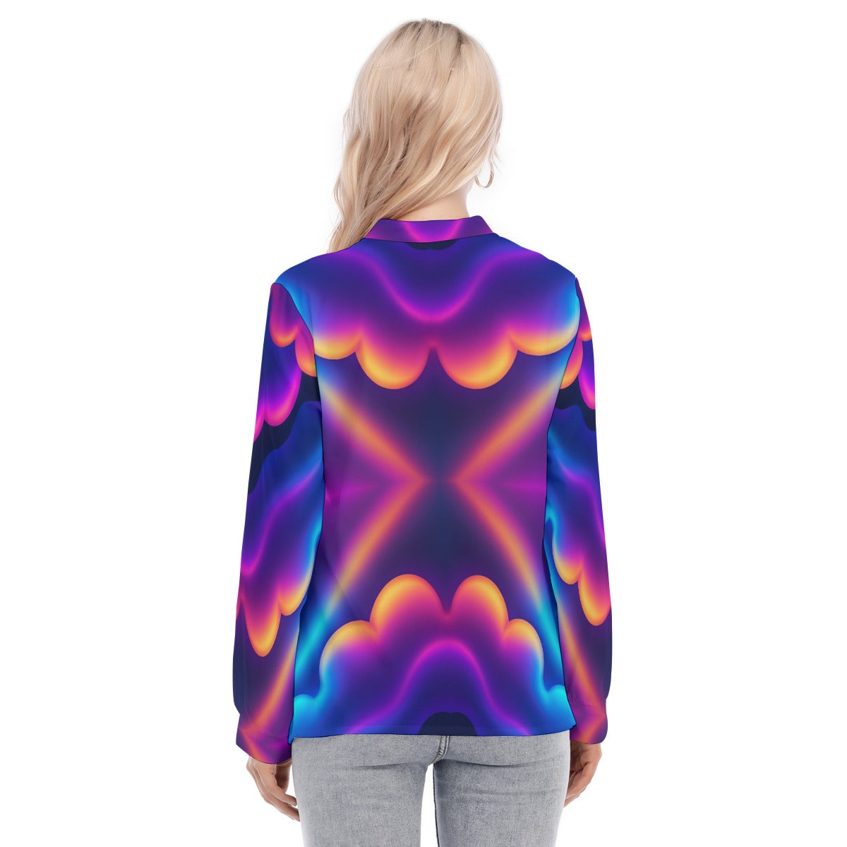 Women's Long Sleeve Blouse With Button Closure