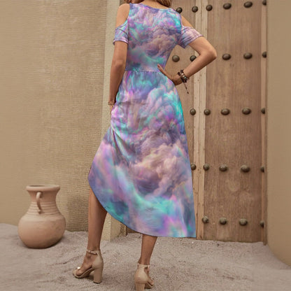 Women's V-neck Off-shoulder Dress