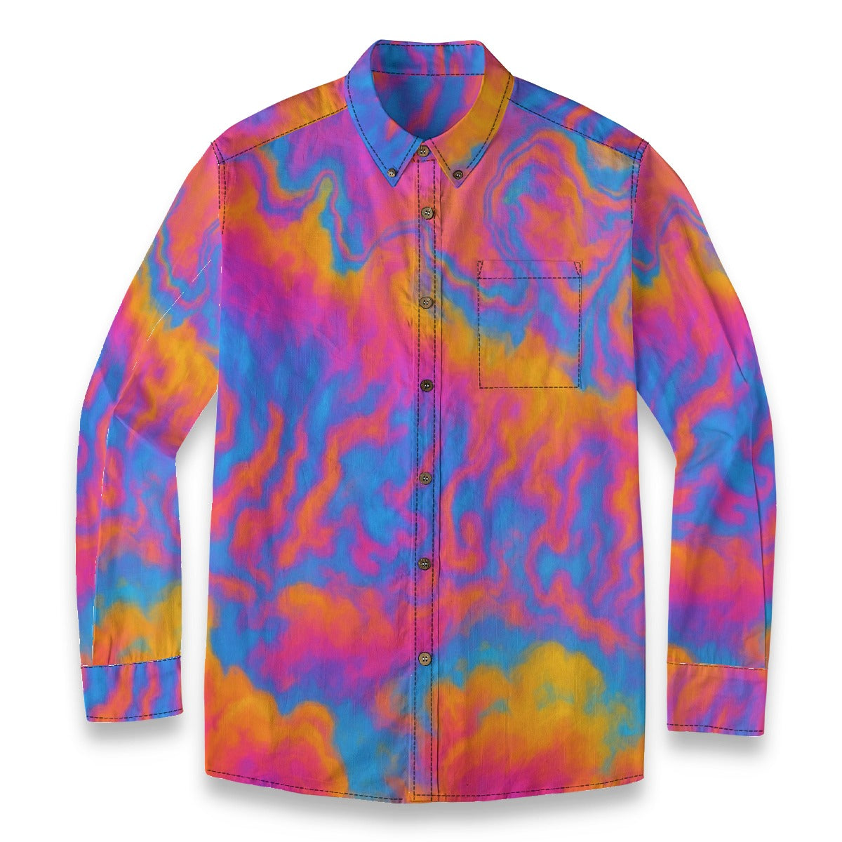 Men's Casual Lapel Long Sleeve Shirt|125GSM Cotton