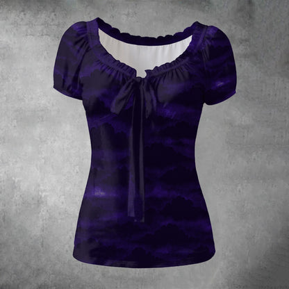 Women's Puff Sleeve Pleated Shirt