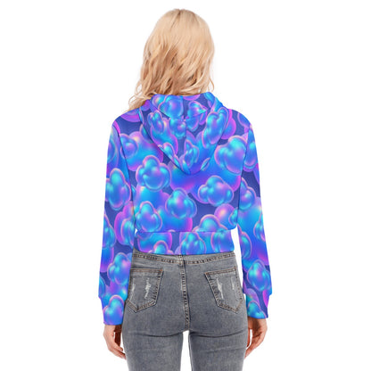 Women's Crop Top Hoodie With Zipper Closure