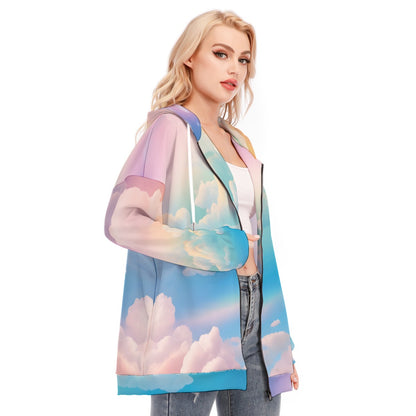 Women's Long Hoodie With Zipper Closure