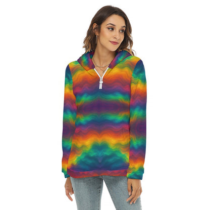 Women's Borg Fleece Hoodie With Half Zip