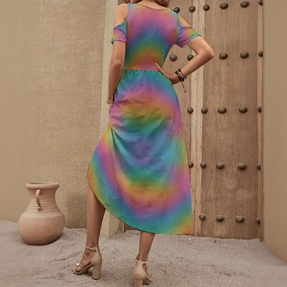 Women's V-neck Off-shoulder Dress