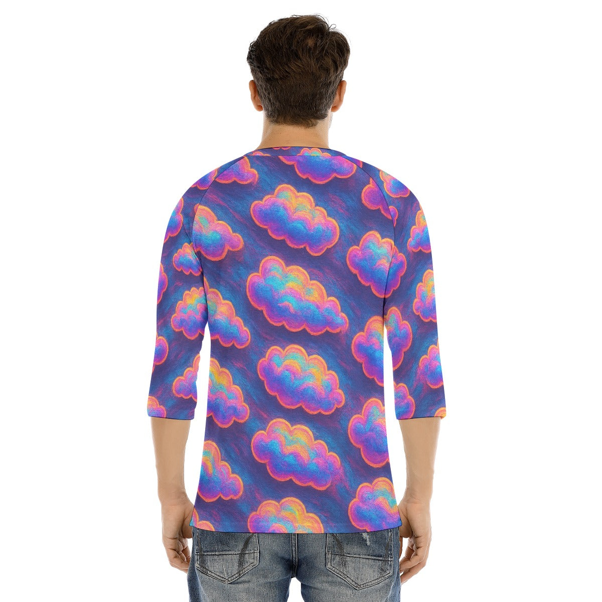 Men's Bracelet Sleeve T-shirt With Button Closure - view 4