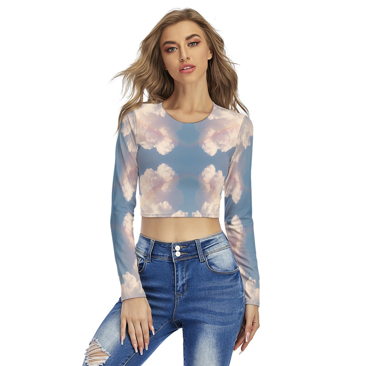 Women's Round Neck Crop Top T-Shirt