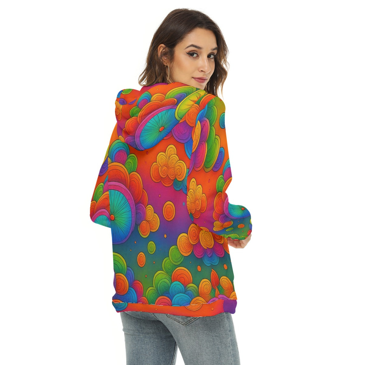 Women's Borg Fleece Hoodie With Half Zip