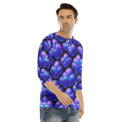 Men's Bracelet Sleeve T-shirt With Button Closure - view 2