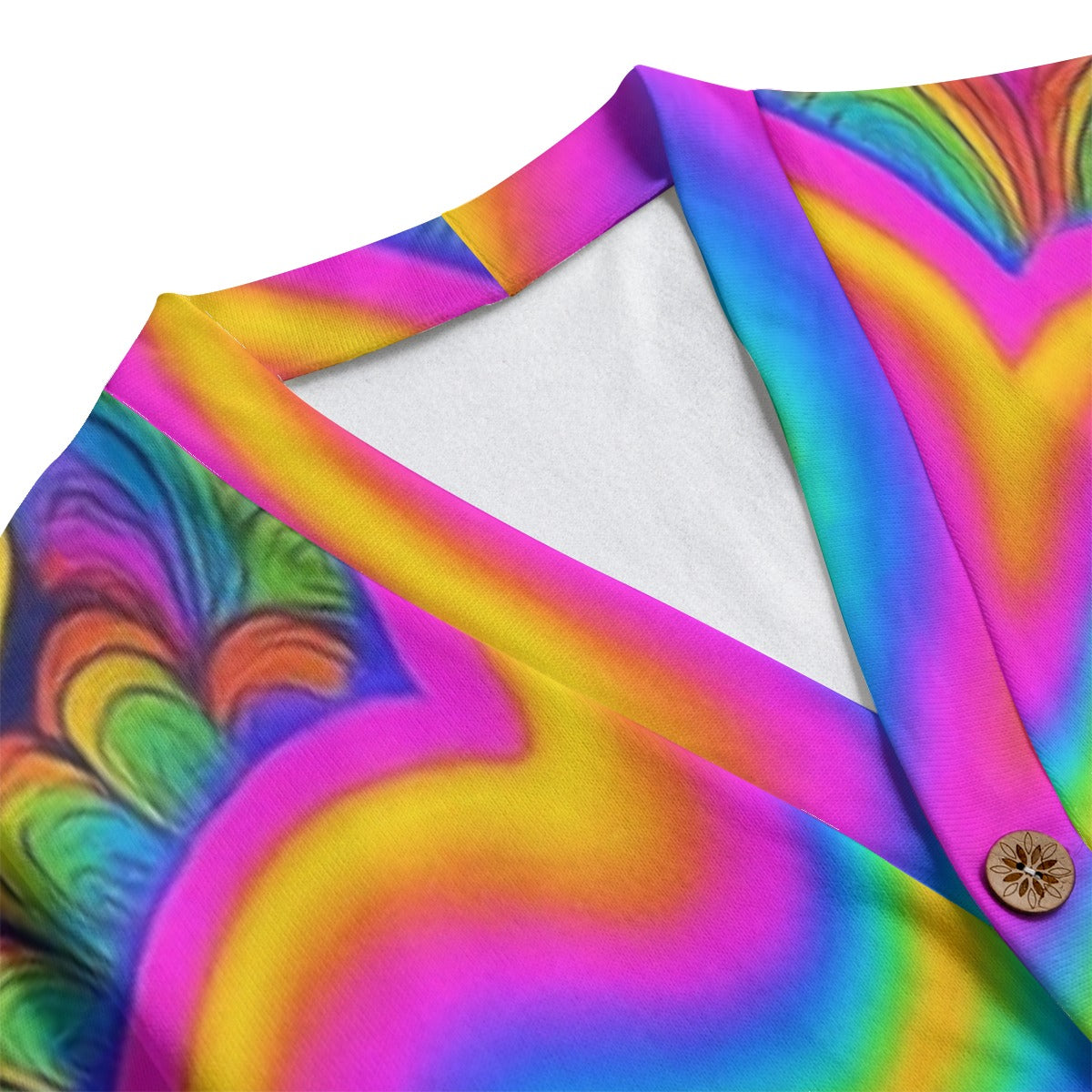 Unisex V-neck Knitted Fleece Cardigan With Button Closure