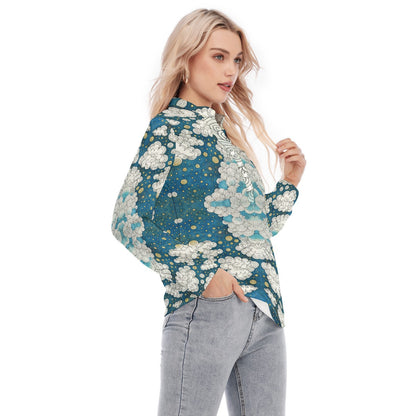 Women's Long Sleeve Blouse With Button Closure