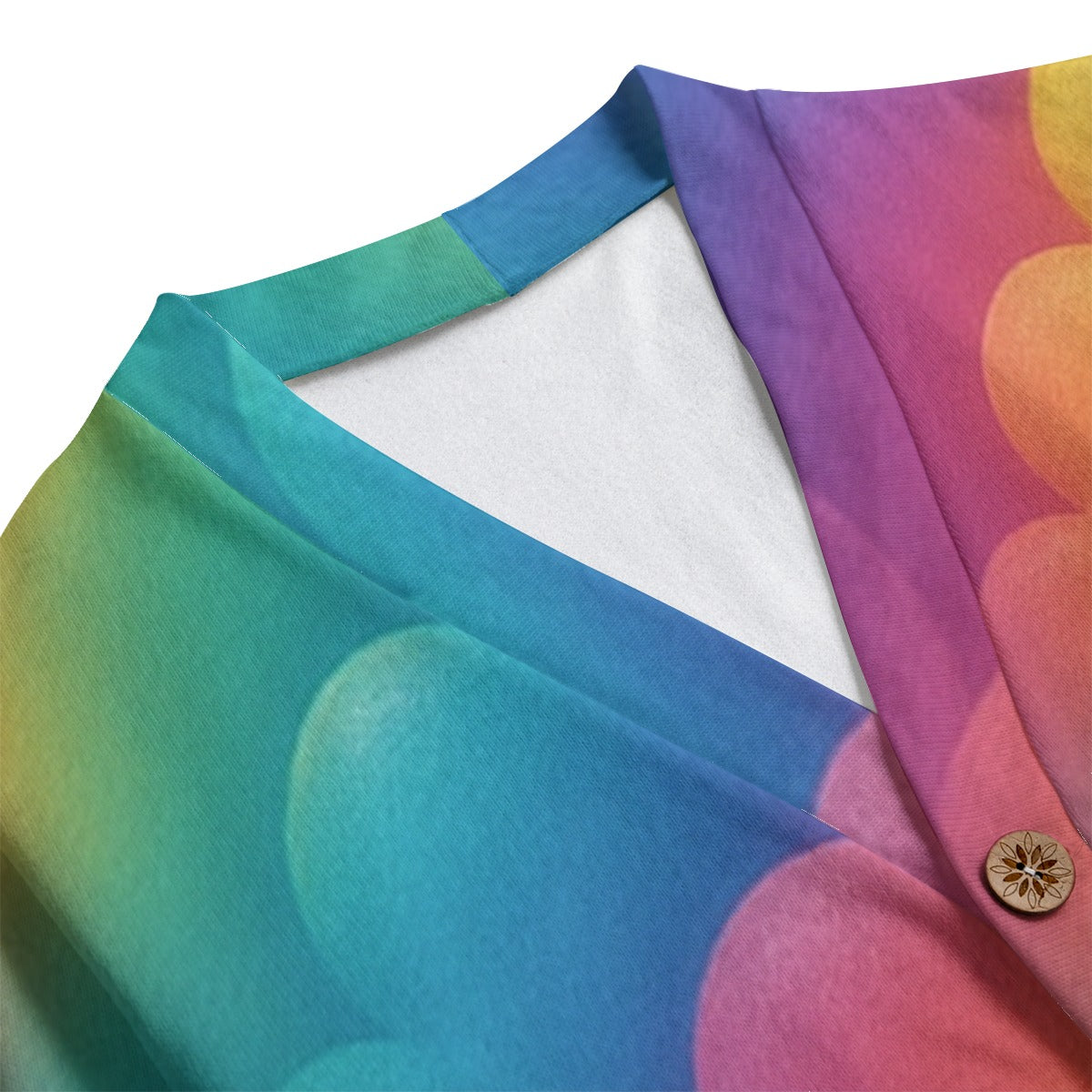 Unisex V-neck Knitted Fleece Cardigan With Button Closure