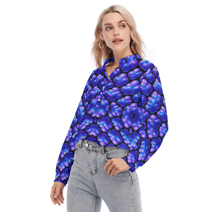 Women's Long Sleeve Blouse With Button Closure