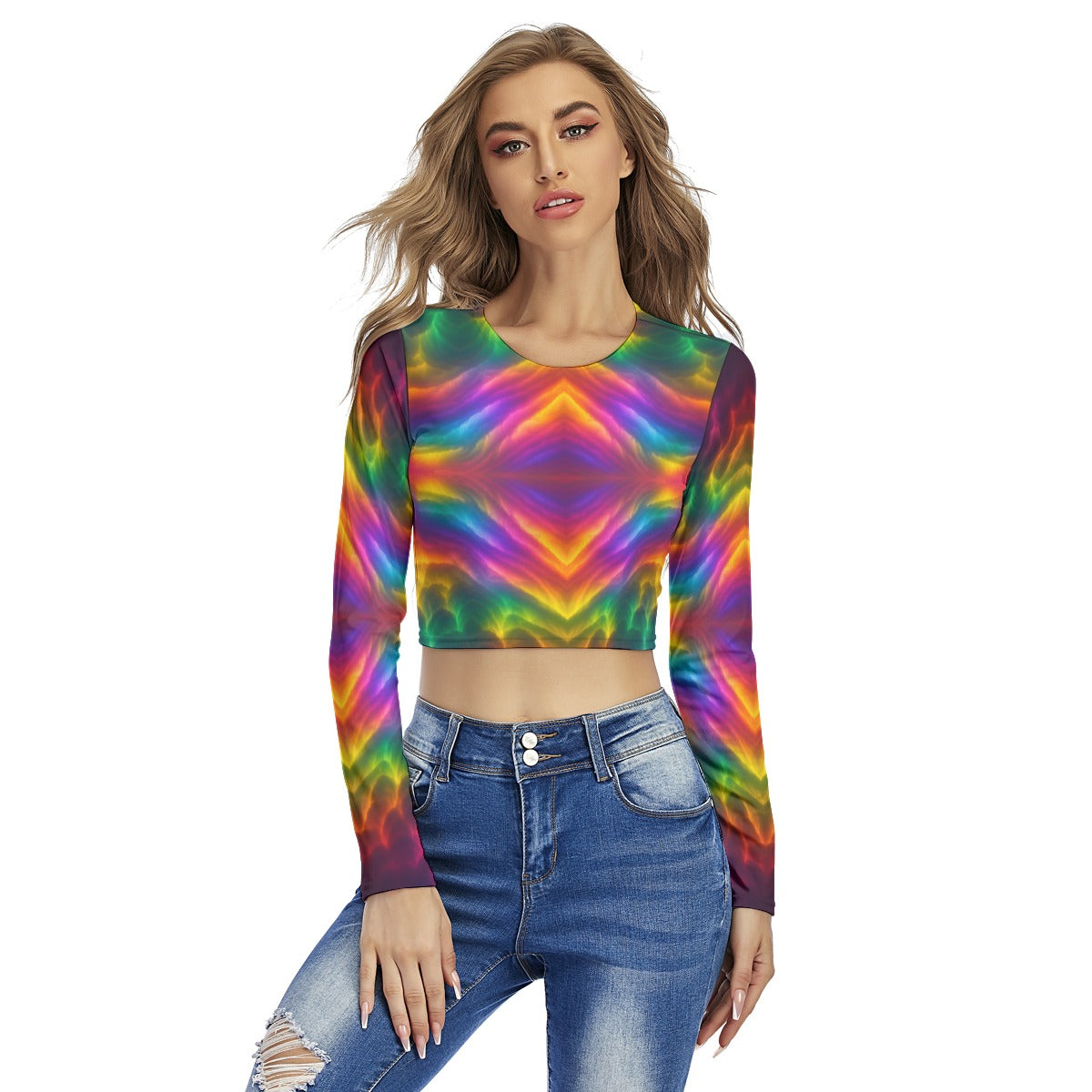 Women's Round Neck Crop Top T-Shirt
