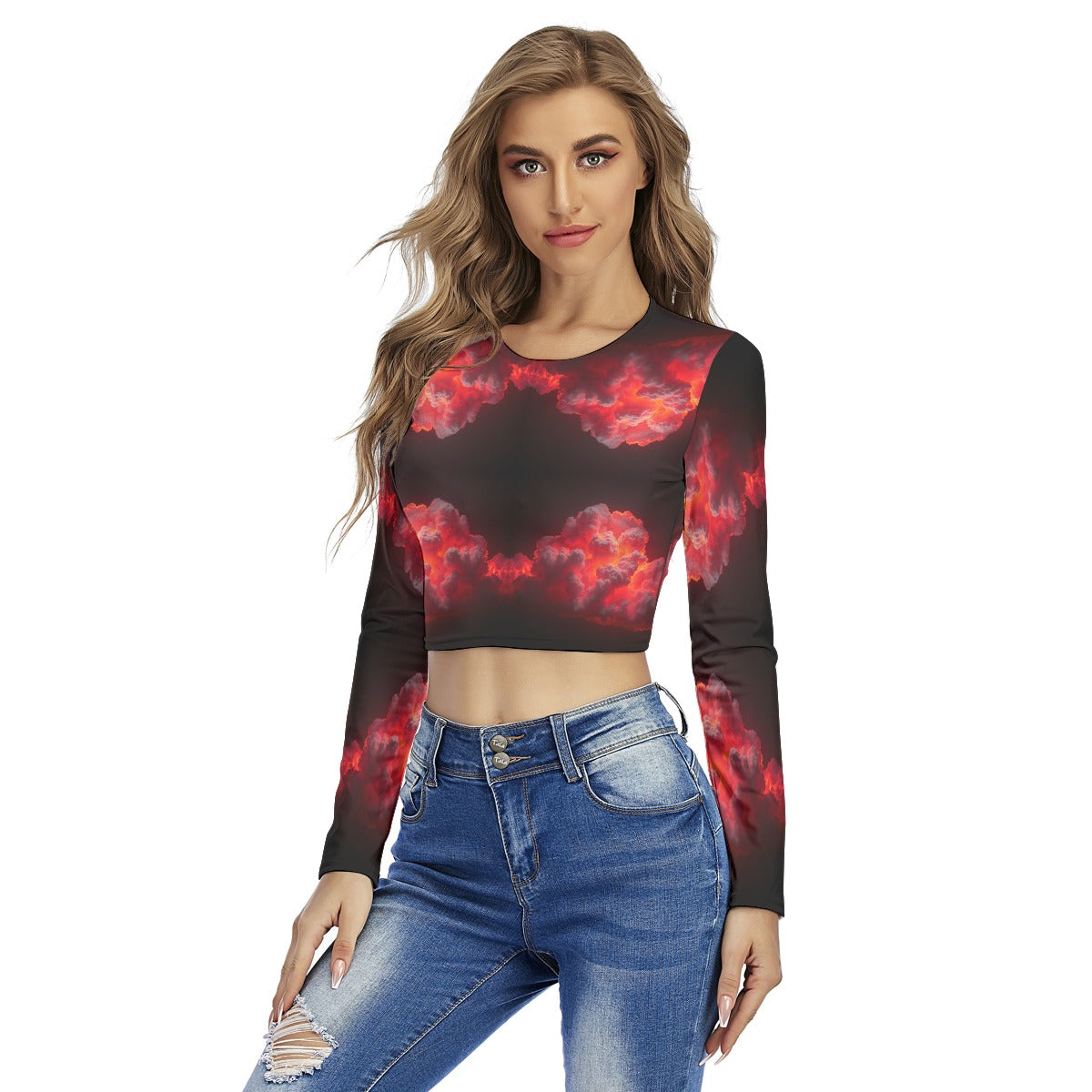 Women's Round Neck Crop Top T-Shirt