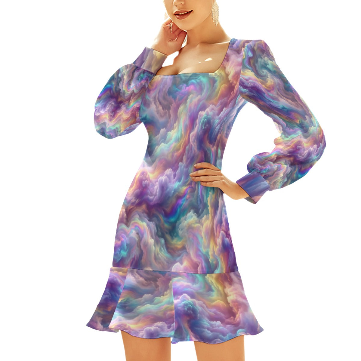 Women's Ruffle Hem Skinny Dress