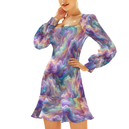 Women's Ruffle Hem Skinny Dress