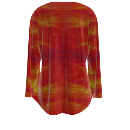 Women's V-neck T-shirt With Irregular Hem