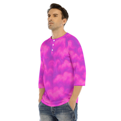 Men's Bracelet Sleeve T-shirt With Button Closure - view 3