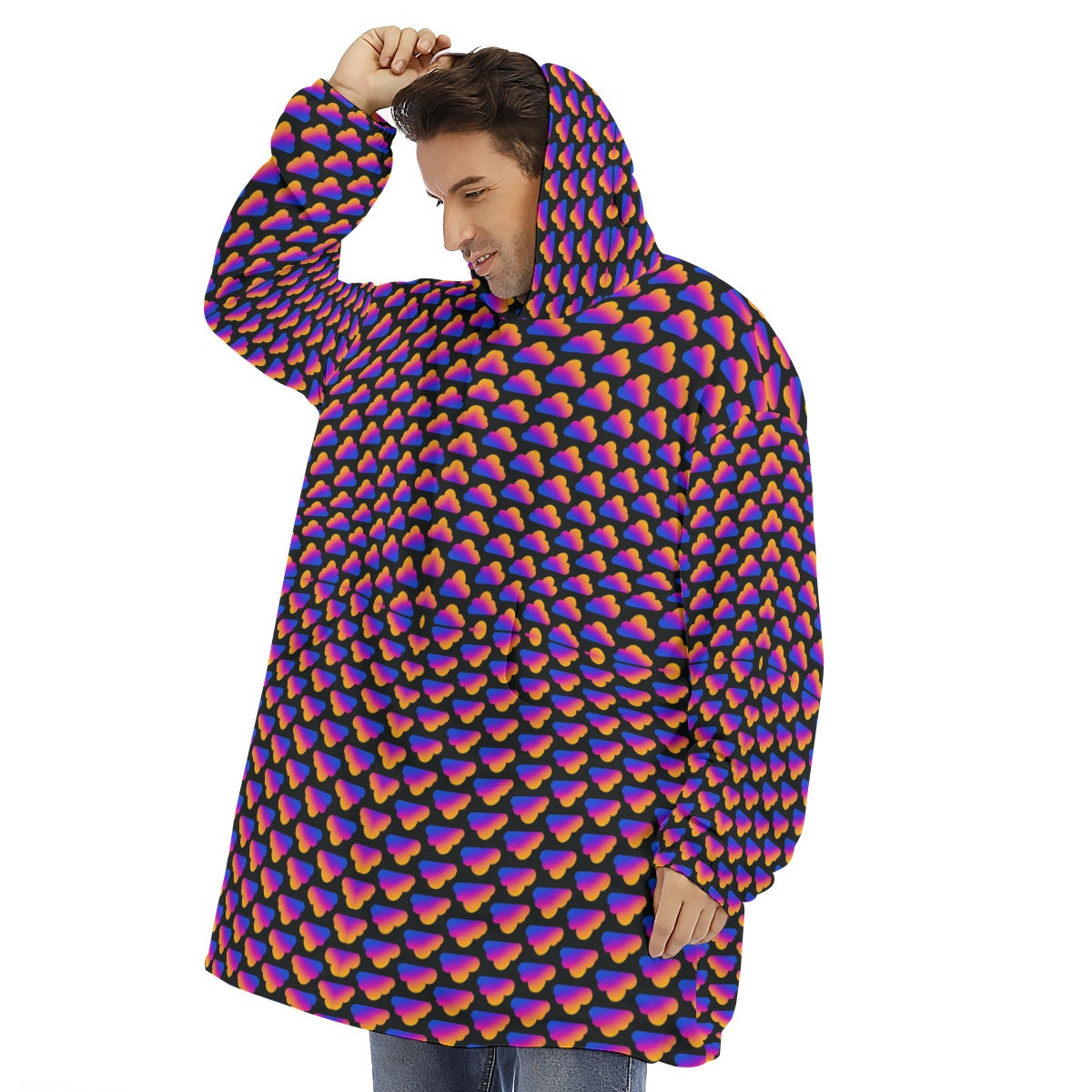 Unisex Sherpa Fleece Hoodie Blanket