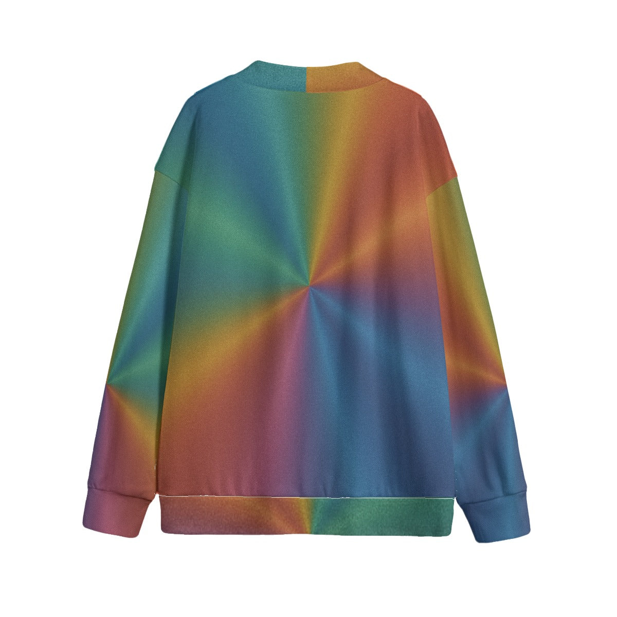 Unisex V-neck Knitted Fleece Cardigan With Button Closure