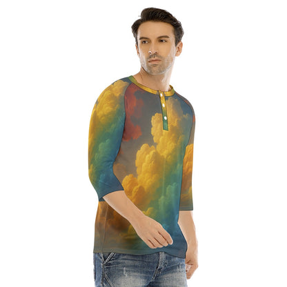 Men's Bracelet Sleeve T-shirt With Button Closure - view 2