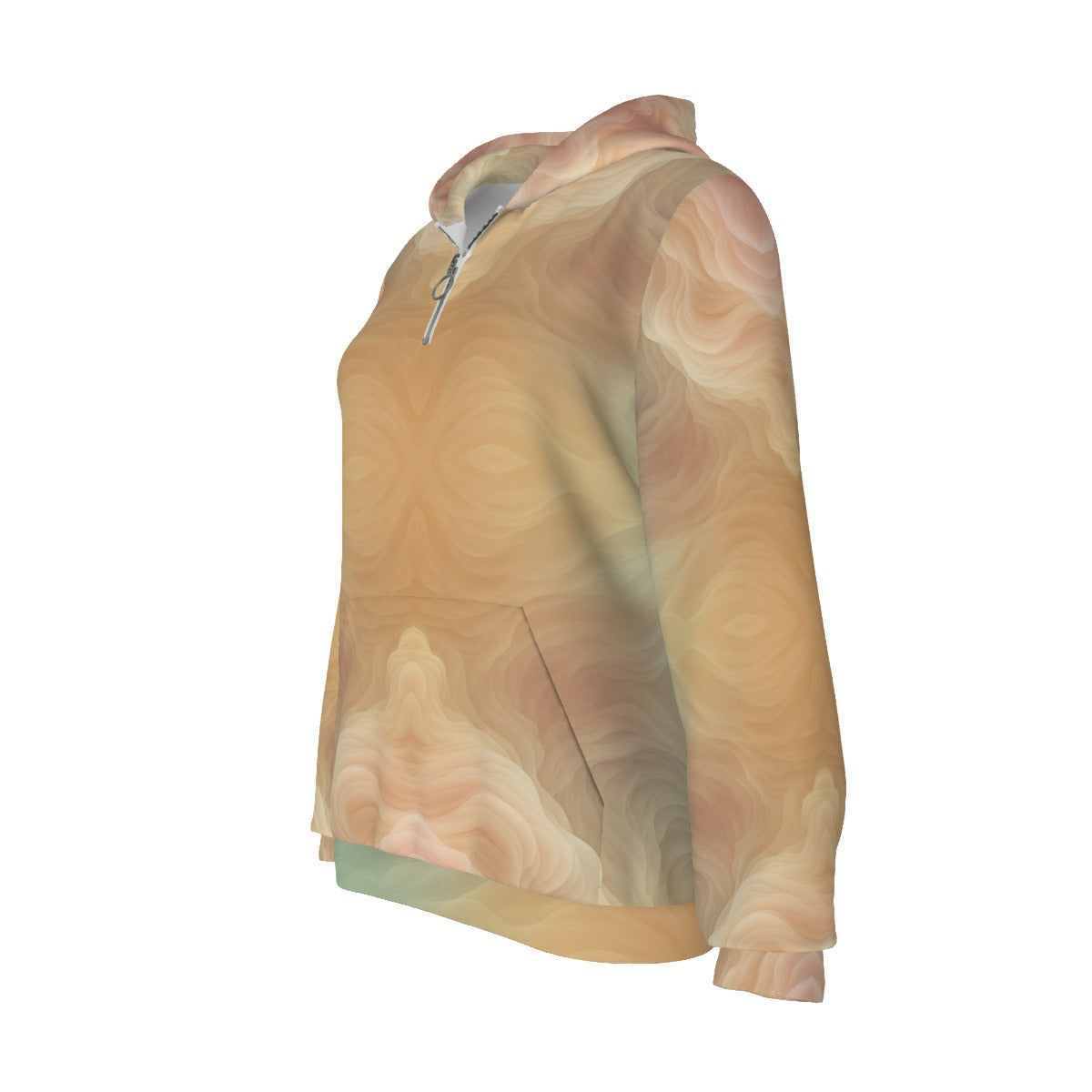 Women's Borg Fleece Hoodie With Half Zip