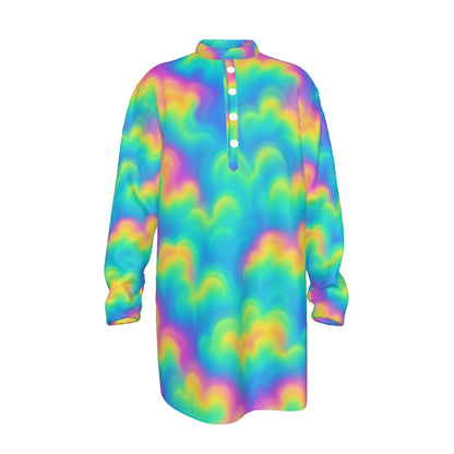 Men's Stand-up Collar Long Shirt