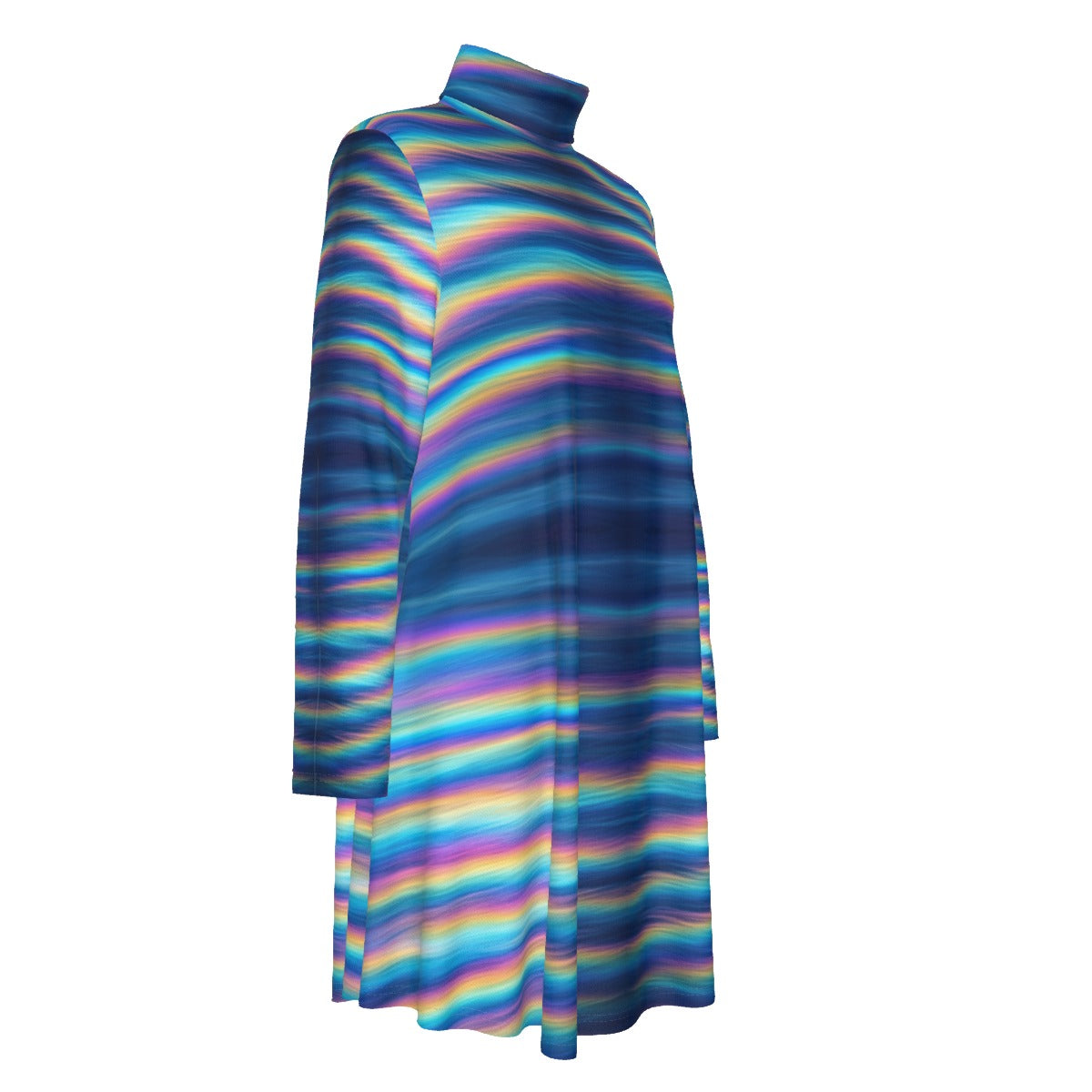 Women's High Neck Dress With Long Sleeve