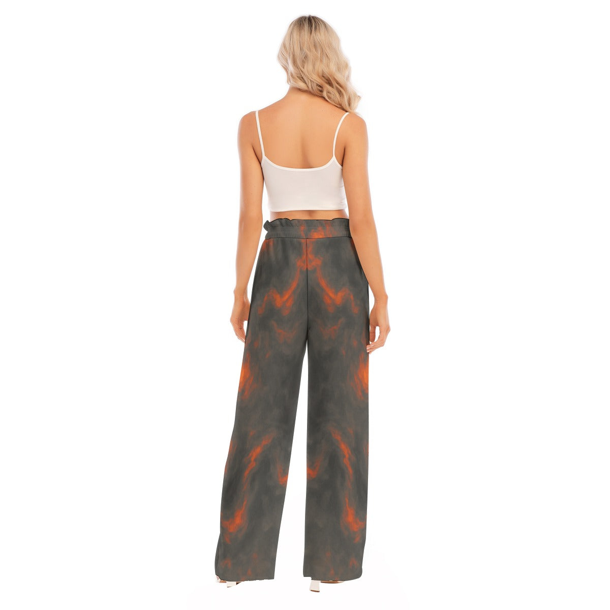Women's Waist Fungus Edge Wide-leg Pants