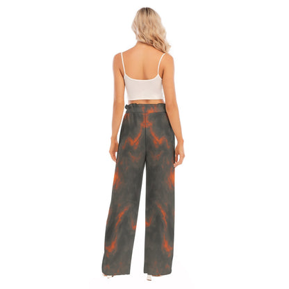 Women's Waist Fungus Edge Wide-leg Pants