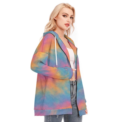 Women's Long Hoodie With Zipper Closure