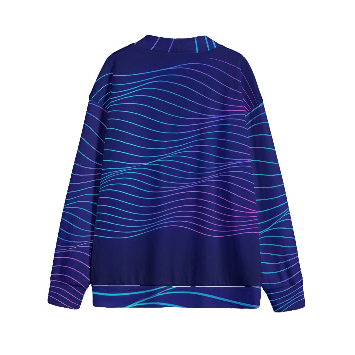 Unisex V-neck Knitted Fleece Cardigan With Button Closure