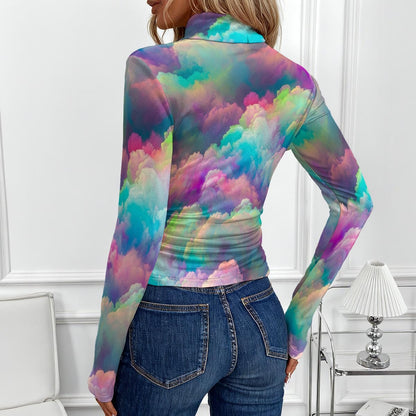 Women's Women's High-Neck Top With Long Sleeve