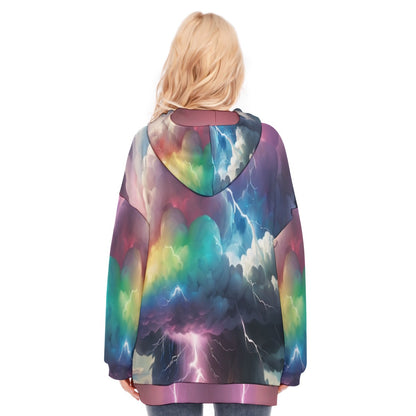 Women's Long Hoodie With Zipper Closure