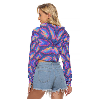 Women's Crop Top Hoodie|Velvet