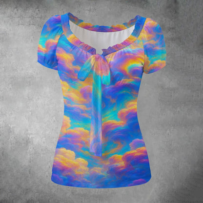 Women's Puff Sleeve Pleated Shirt