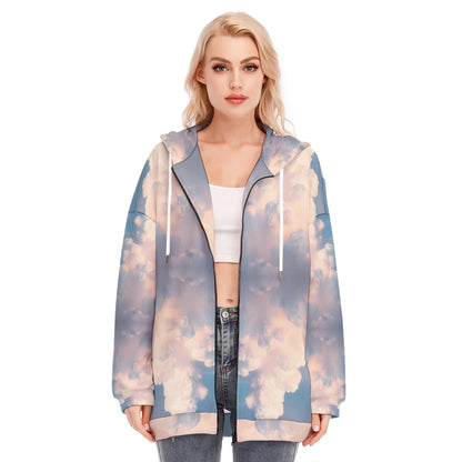 Women's Long Hoodie With Zipper Closure