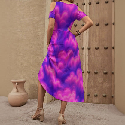 Women's V-neck Off-shoulder Dress