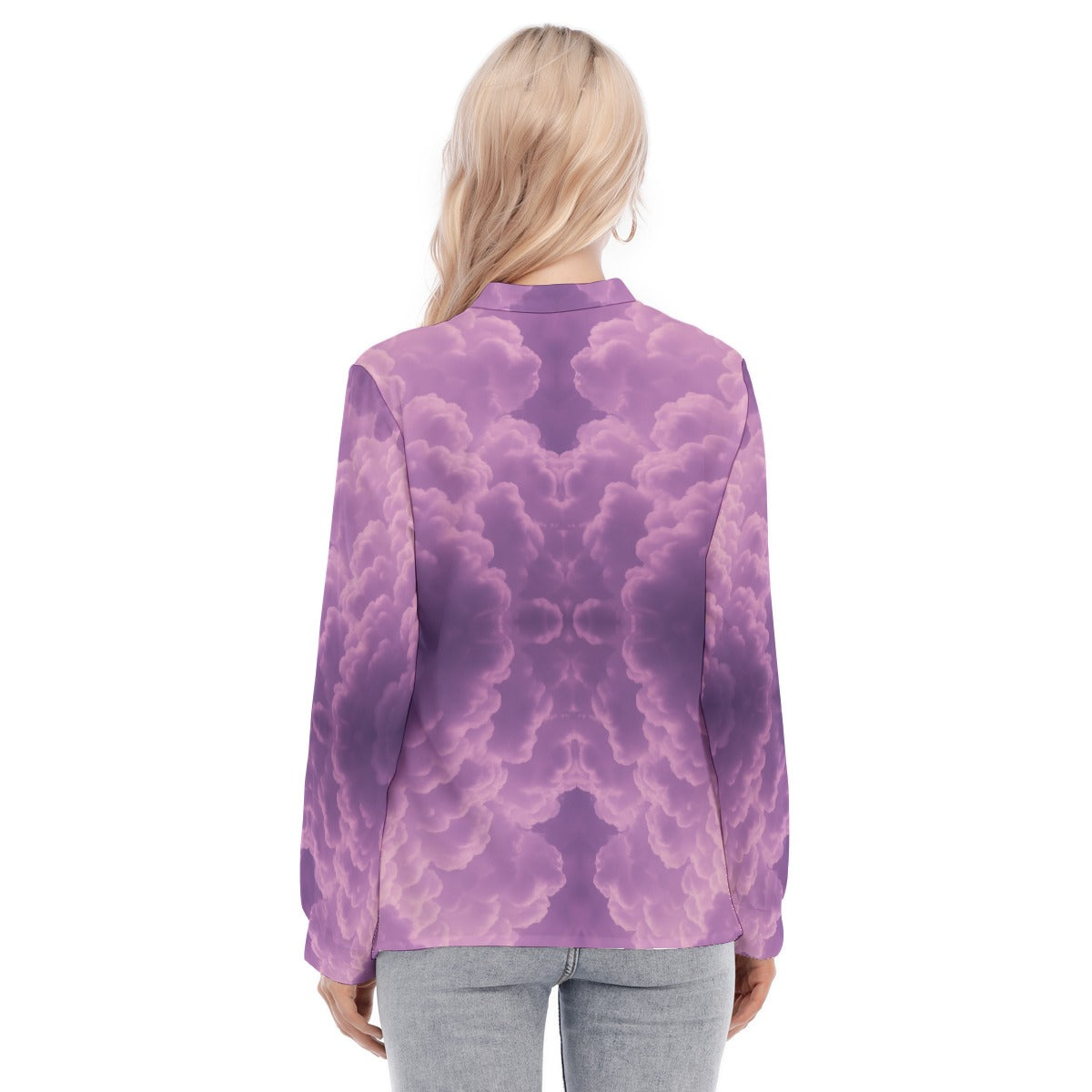 Women's Long Sleeve Blouse With Button Closure