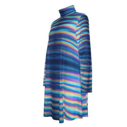 Women's High Neck Dress With Long Sleeve