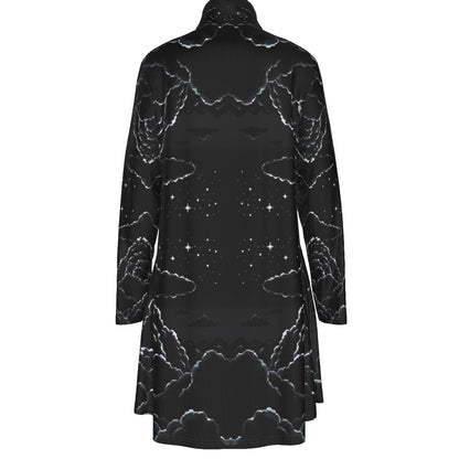 Women's High Neck Dress With Long Sleeve