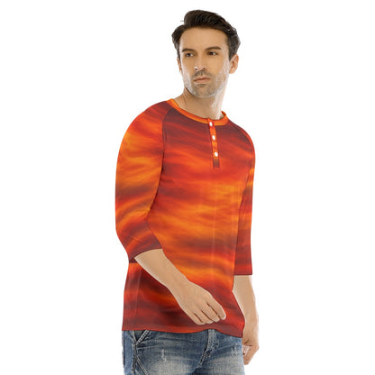 Men's Bracelet Sleeve T-shirt With Button Closure - view 2
