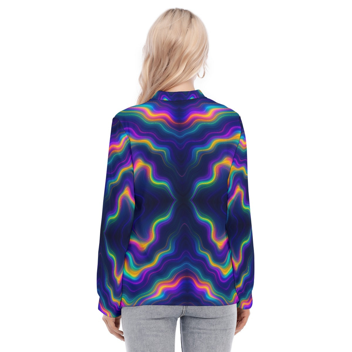 Women's Long Sleeve Blouse With Button Closure