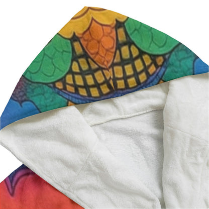 Unisex Flannel Hooded bathrobe