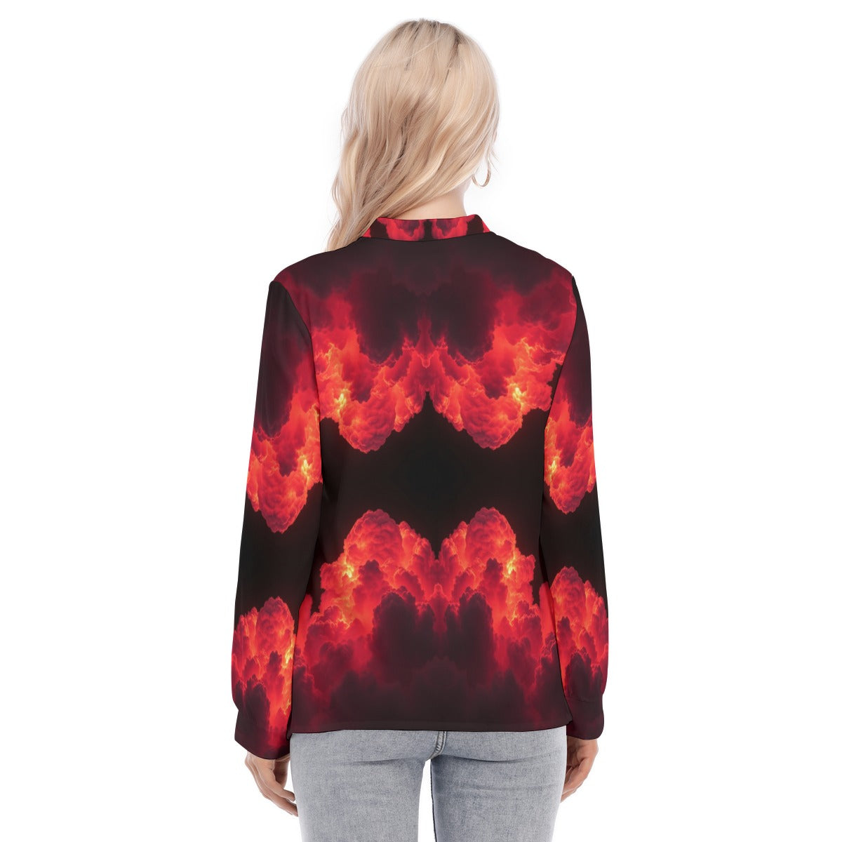 Women's Long Sleeve Blouse With Button Closure