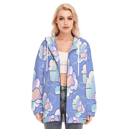 Women's Long Hoodie With Zipper Closure