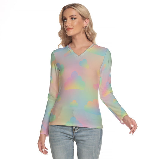 Women's V-Neck Long Sleeves T-Shirt