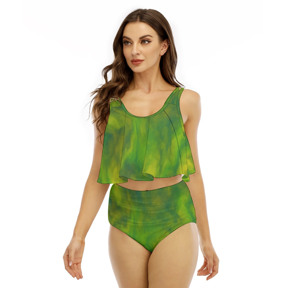 Women's Ruffled Vest Bikini Swimsuit