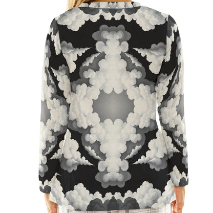 Women's Loose V-Neck T-Shirt With Long Sleeve