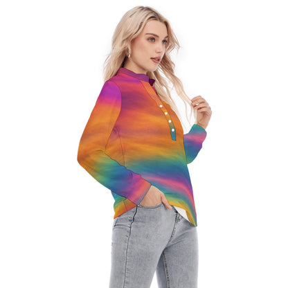 Women's Long Sleeve Blouse With Button Closure